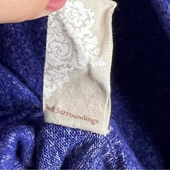 Soft Surroundings Blue Long Sleeve V-Neck Cozy Cabin Pullover Tunic Size XL - Picture 8 of 11